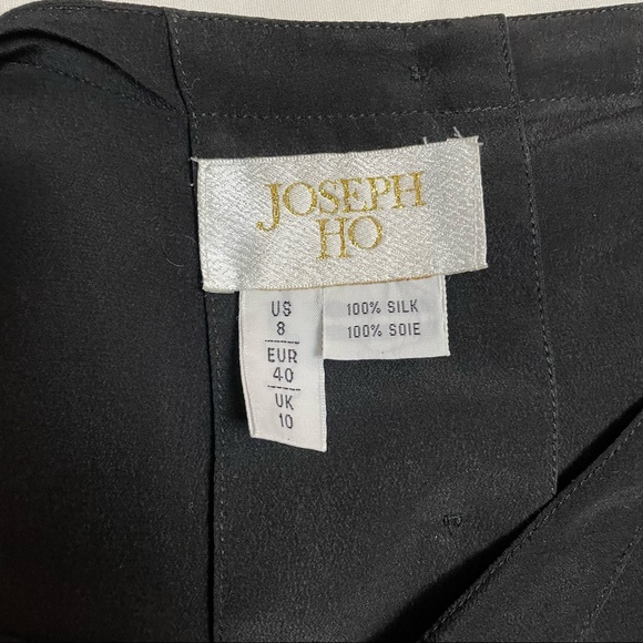 Joseph Ho Black Silk Back Buttons Blouse Size 8 - Picture 8 of 9